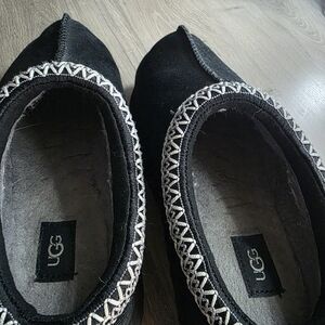 UGG Women's Black Slippers with Silver Trim